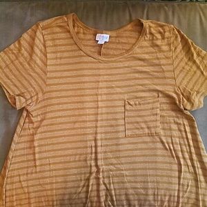 EUC Lularoe Carly camel colored strip, medium